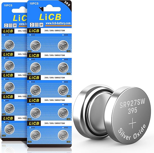 LiCB 20 sztuk baterii SR927SW baterie guzikowe, 395 AG7 LR927 399 V395 1,5 V bateria zegarka
