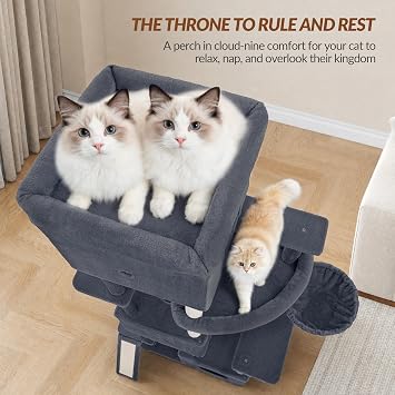 Tall Cat Tree, XXL Multi-Level Cat Tower, 200cm, Dark Grey
