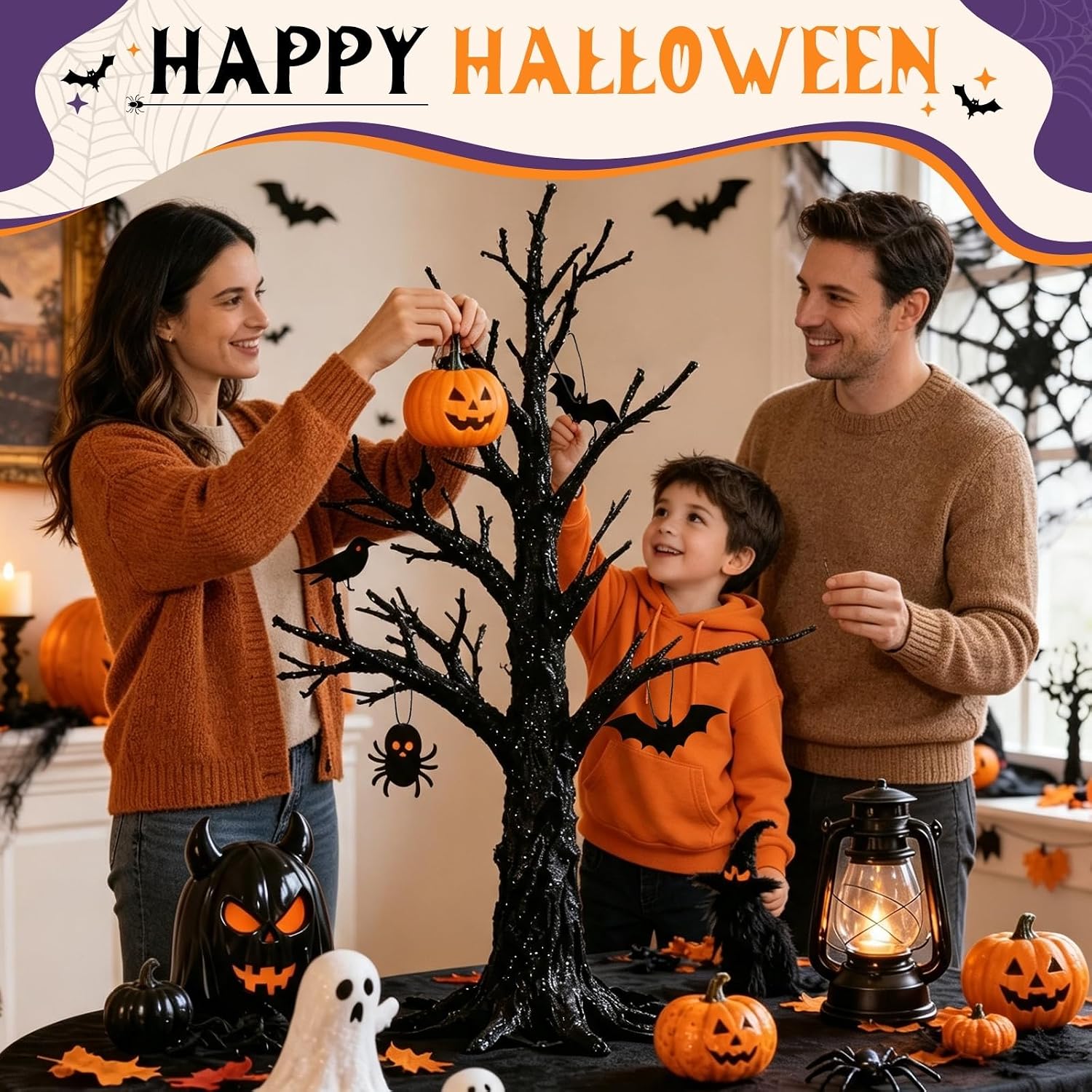 RELBRO Halloween Ornament Strings Hangers, Snap Fastener, Black, 200 Pcs