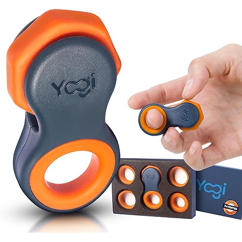 Yogi Fidget Toy – Silent Sensory Spinner for Adults & Kids – Stress Relief Fidgets for ADHD, Anxiety – Fidget Toys for Adults – Includes 5 Finger-Fit Rings – Work, School & Travel – Supernova