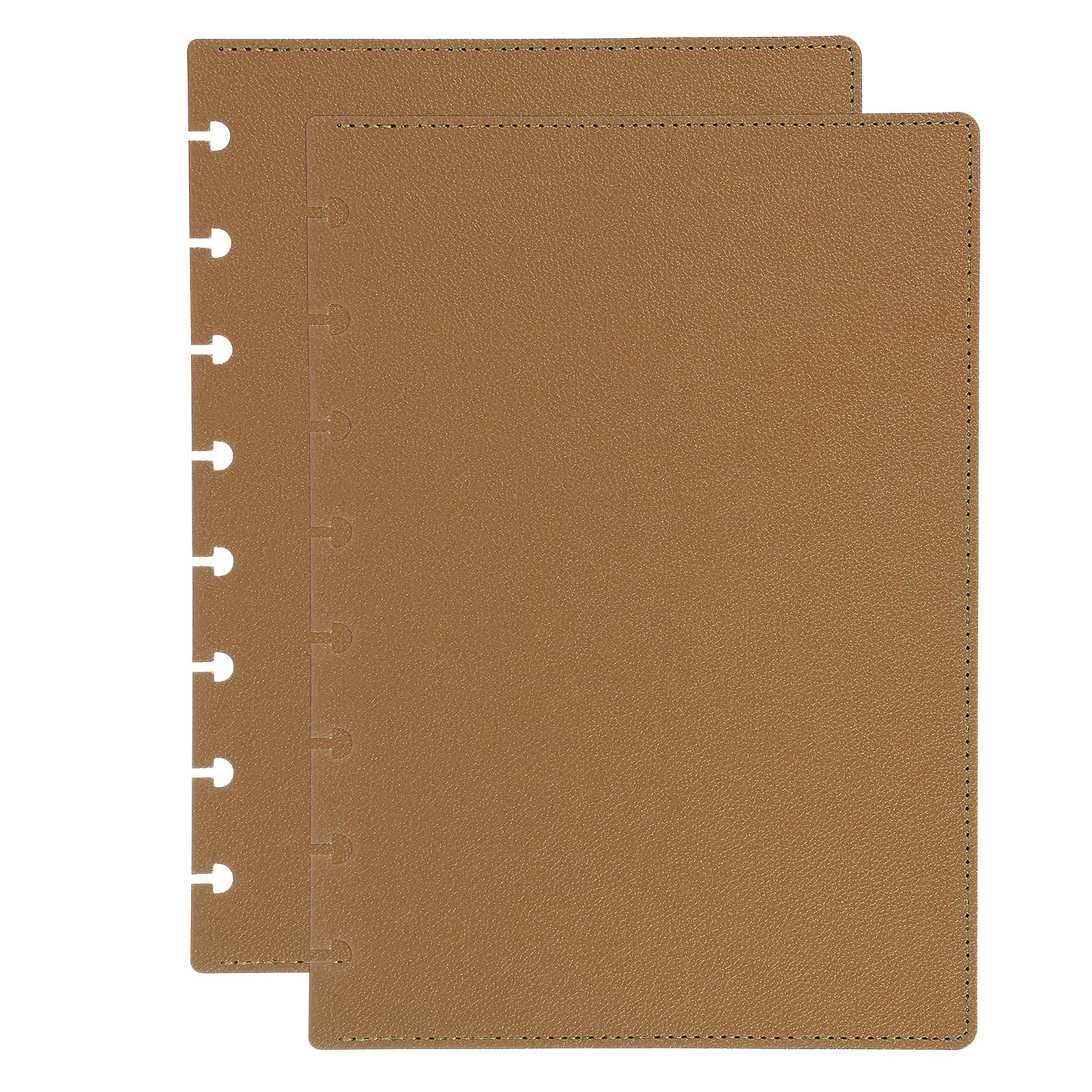 PATIKIL 1 Set Leather Discbound Notebook Cover, 6.3" x 8.66" A5 Size Disc Planner Cover for Disc Notebook Office Product, Brown