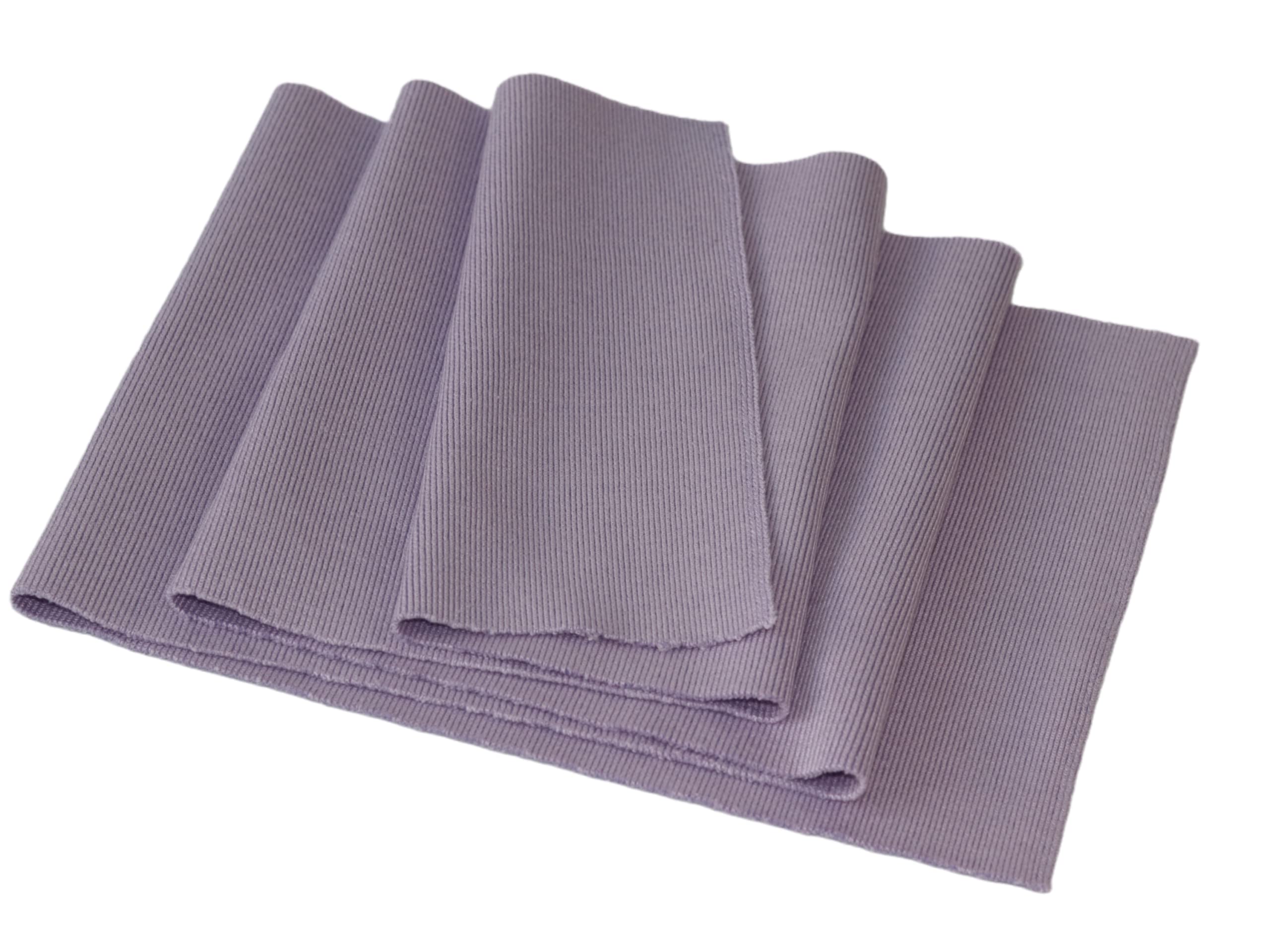 TinaKim Ribbing Cuff Material, for Waistbands Neck Cuffs Fabric (Strip of Light Puple, 40x8in)