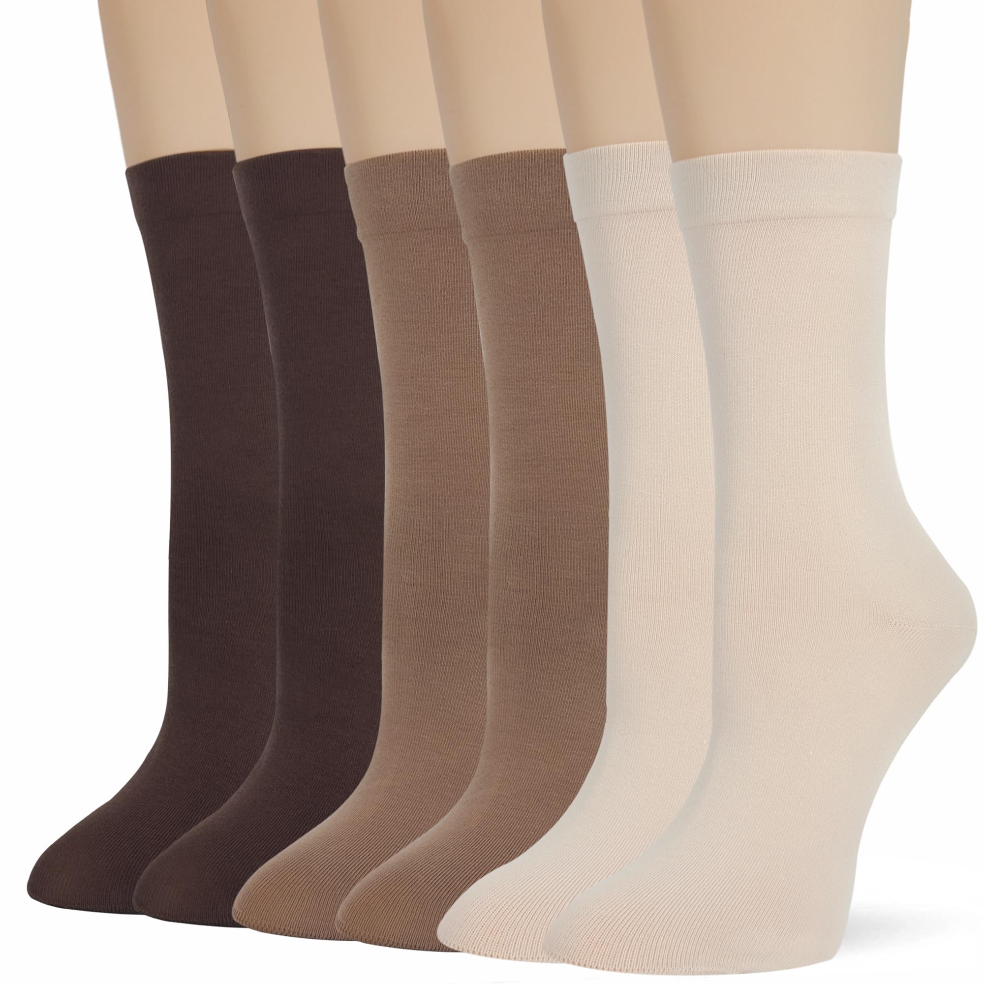 Thin Crew Socks for Women, Ladies Soft Cotton High Calf Boot Sock