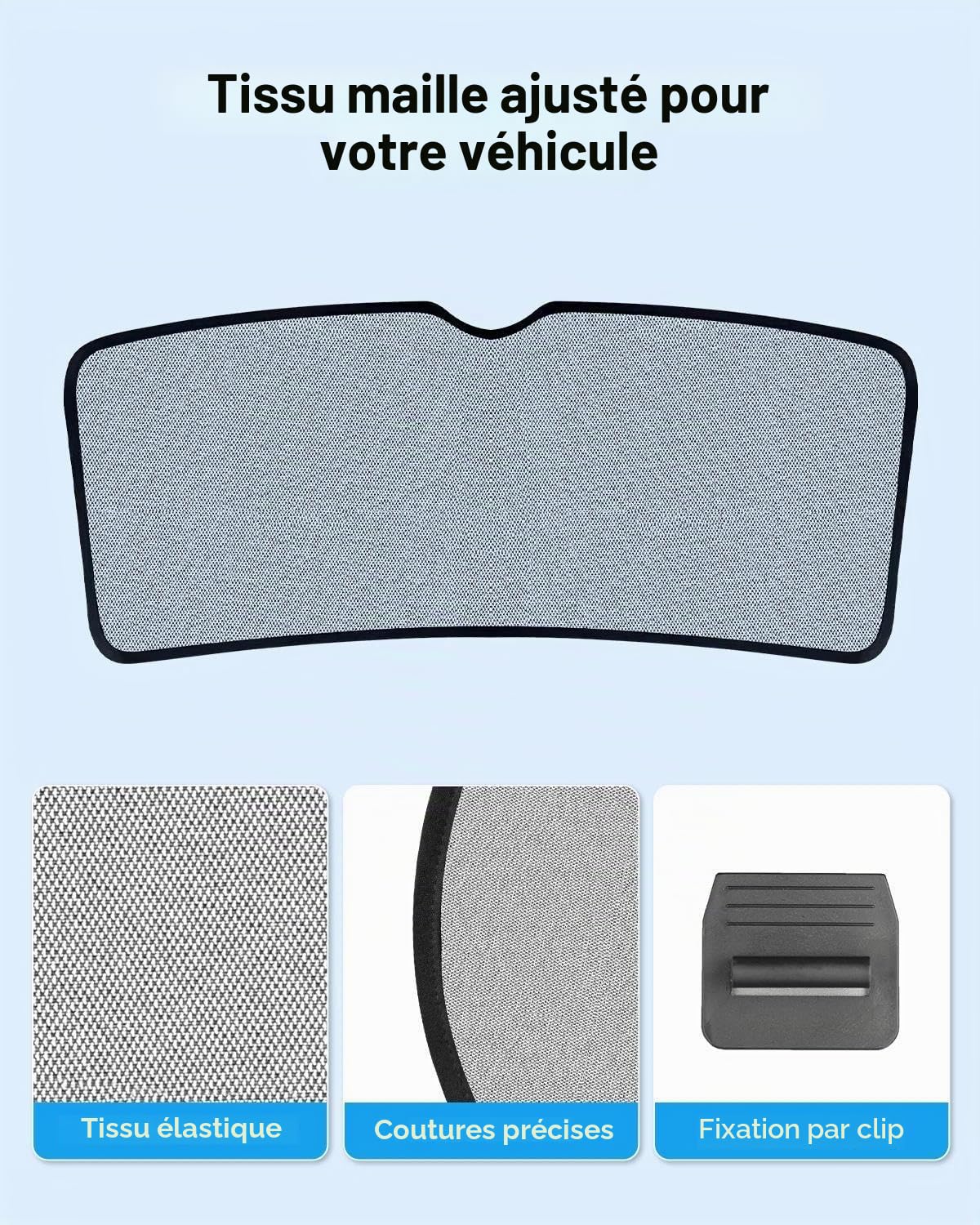 Pare-soleil de voiture pour VW Tiguan (2016-2024) - Pare-soleil arrière respirant avec protection UV et chaleur - Brise-vue pour bébé, camping