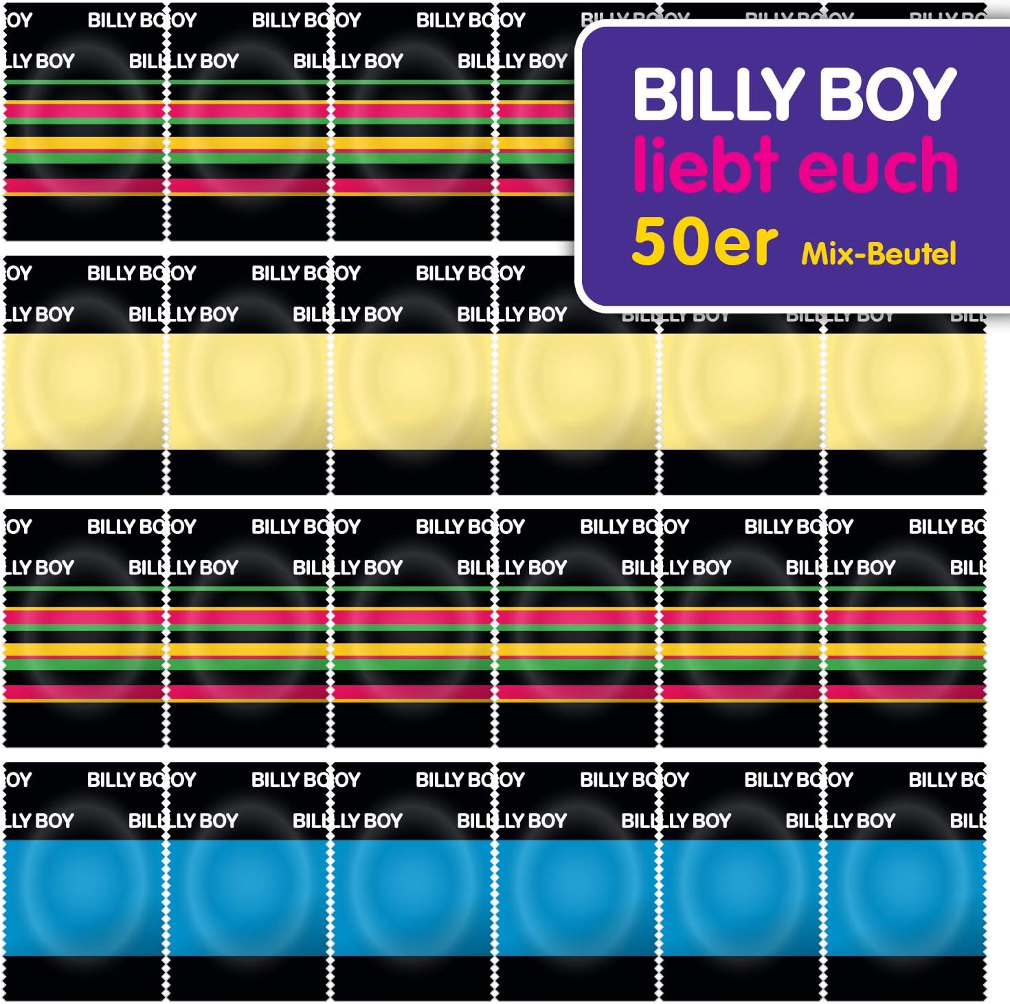 Billy Boy Mix Condom, 50-Piece