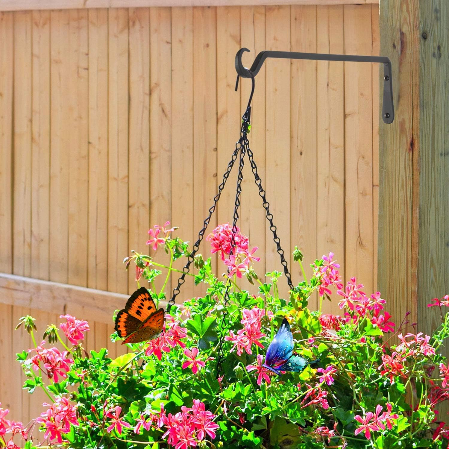 12" Plant Hangers 6-Pack - Heavy Duty Rust-Resistant Steel Hooks for Bird Feeders, Indoor/Outdoor Plants & Wall Decor, Black