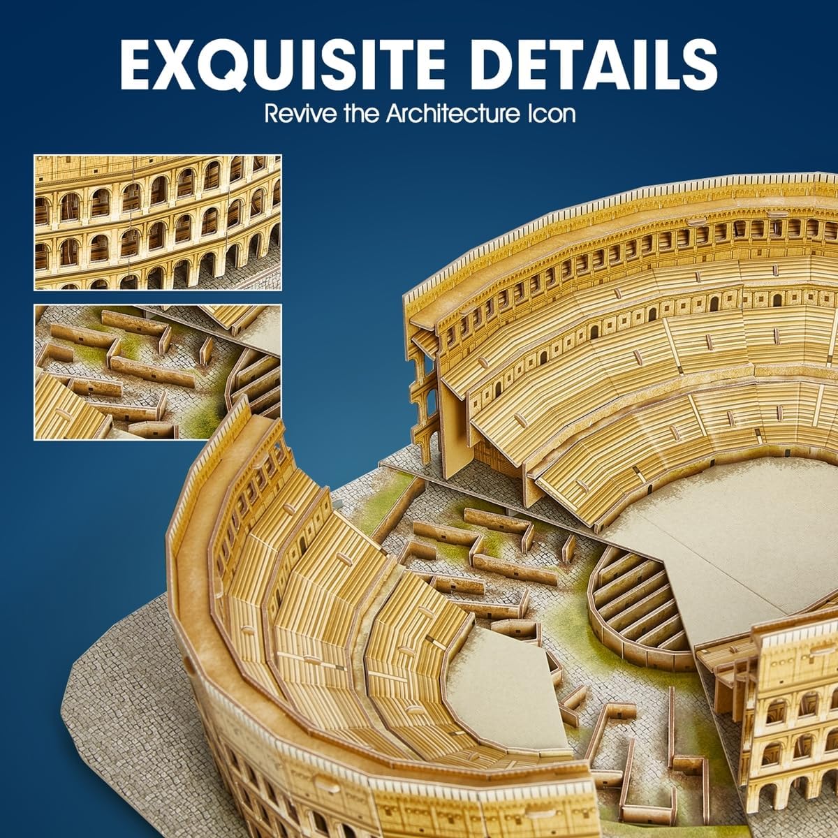 CubicFun 660976 National Geographic 3D Puzzle, Colosseum, 3D Model Craft Set with 131 Pieces, Model Kit for Children from 8 Years