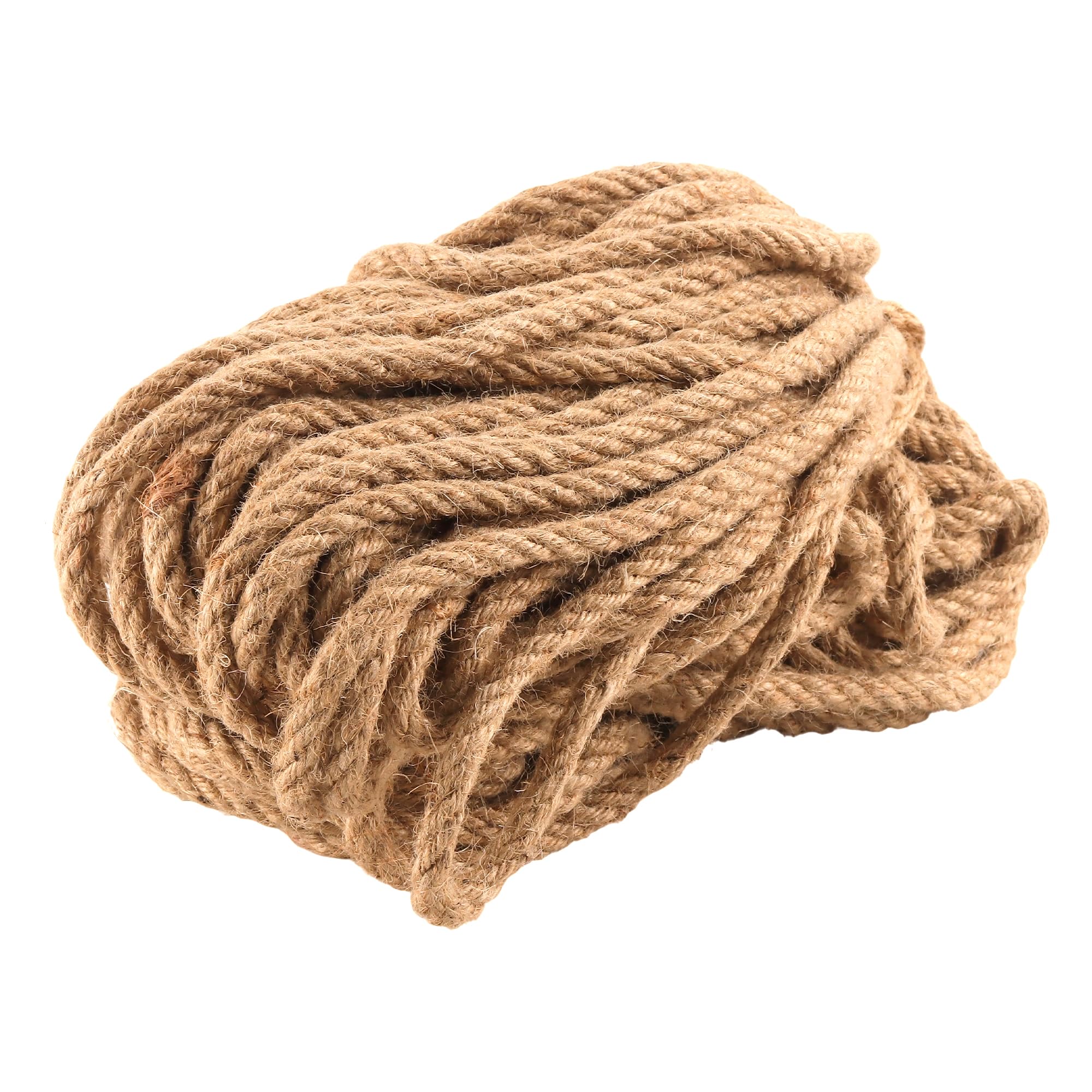 JAPCHET Corde de jute de 10 mm, 50 m de ficelle de jute naturelle épaisse pour travaux manuels, décoration, jardinage