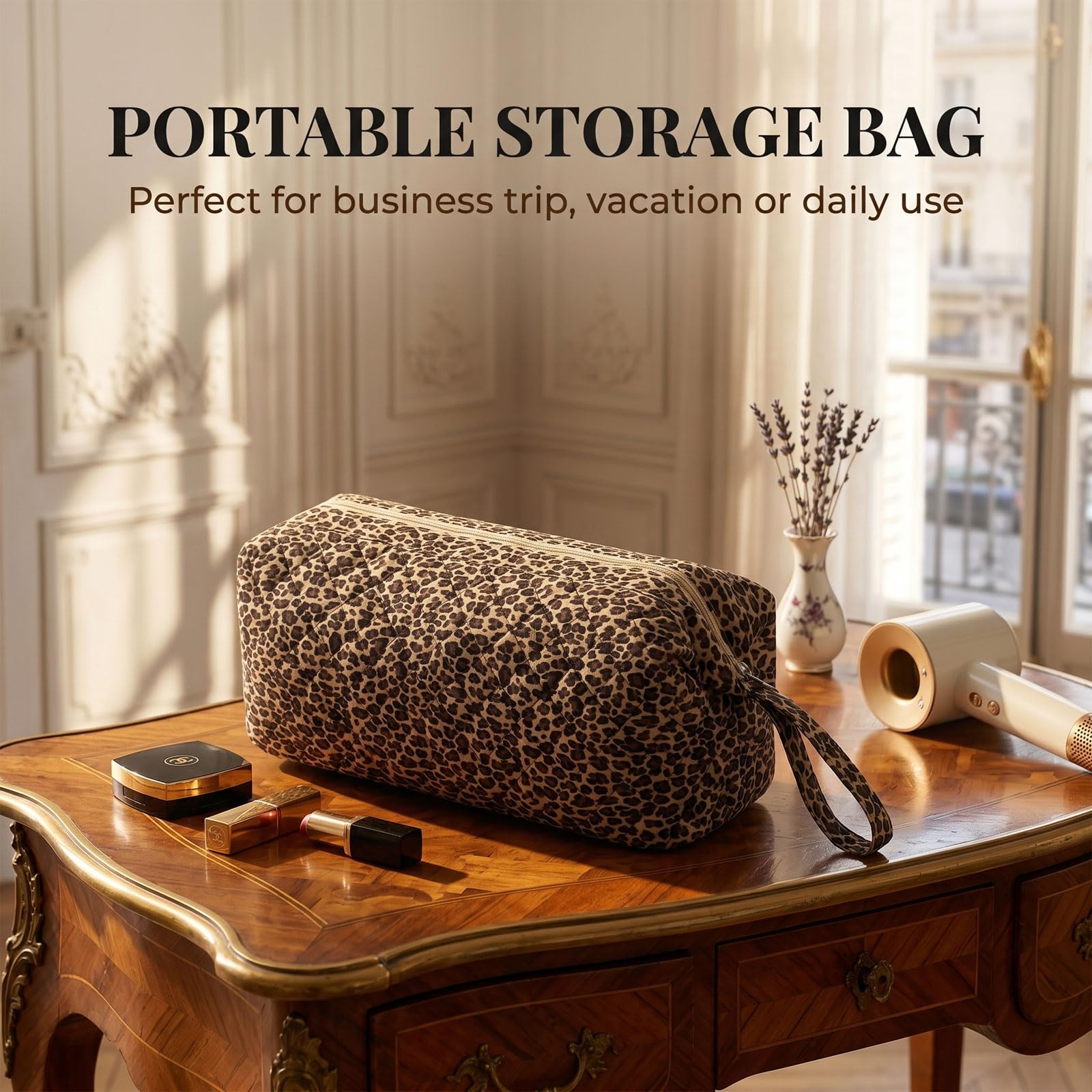 Gran Bolso de Almacenamiento para secador de Pelo, Bolsa de Accesorios Compatible con Dyson Airwrap, Bolsa de Viaje Neceser, Tela Oxford 35x15x14cm, de Doble Capa con Compartimento