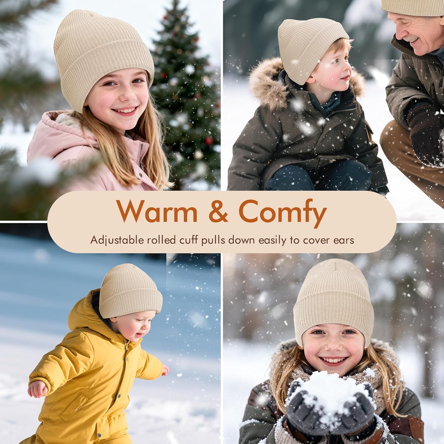 WYOK Kids Beanie Winter Soft Warm Knit Cap Children Classic Autumn Cozy Hats Youth Unisex for Girl Boy 5-15 Years - Image 3