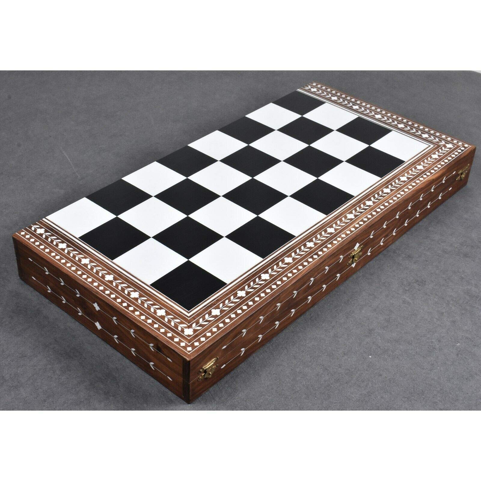 RoyalChessMall- Scacchiera pieghevole grande in legno da 24" - palissandro dorato e acrilico avorio - quadrato da 65 mm