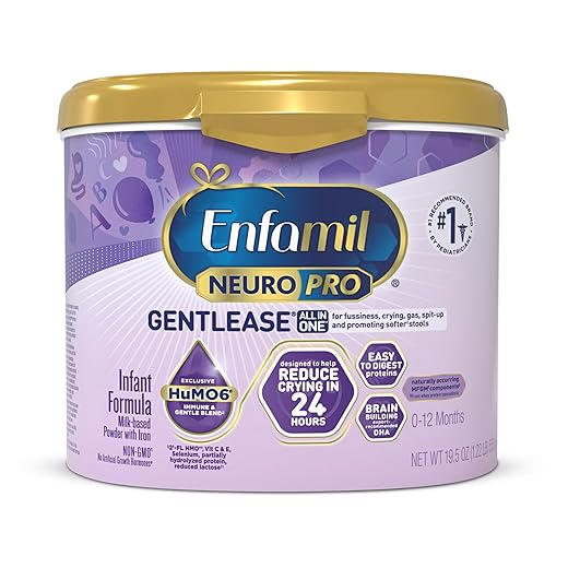 Enfamil NeuroPro Gentlease Baby Formula, Brain and Immune Support with DHA, Clinically Proven to Reduce Fussiness, Crying, Gas and Spit-up in 24 Hours, Non-GMO, Reusable Tub, 19.5 Oz