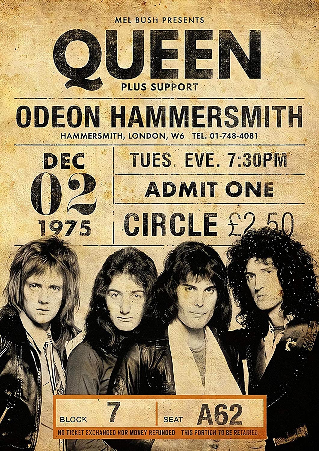 QUEEN ポスター QUEEN BAND POSTER FOR HOME OFFICE AND STUDENT ROOM WALL (12X18