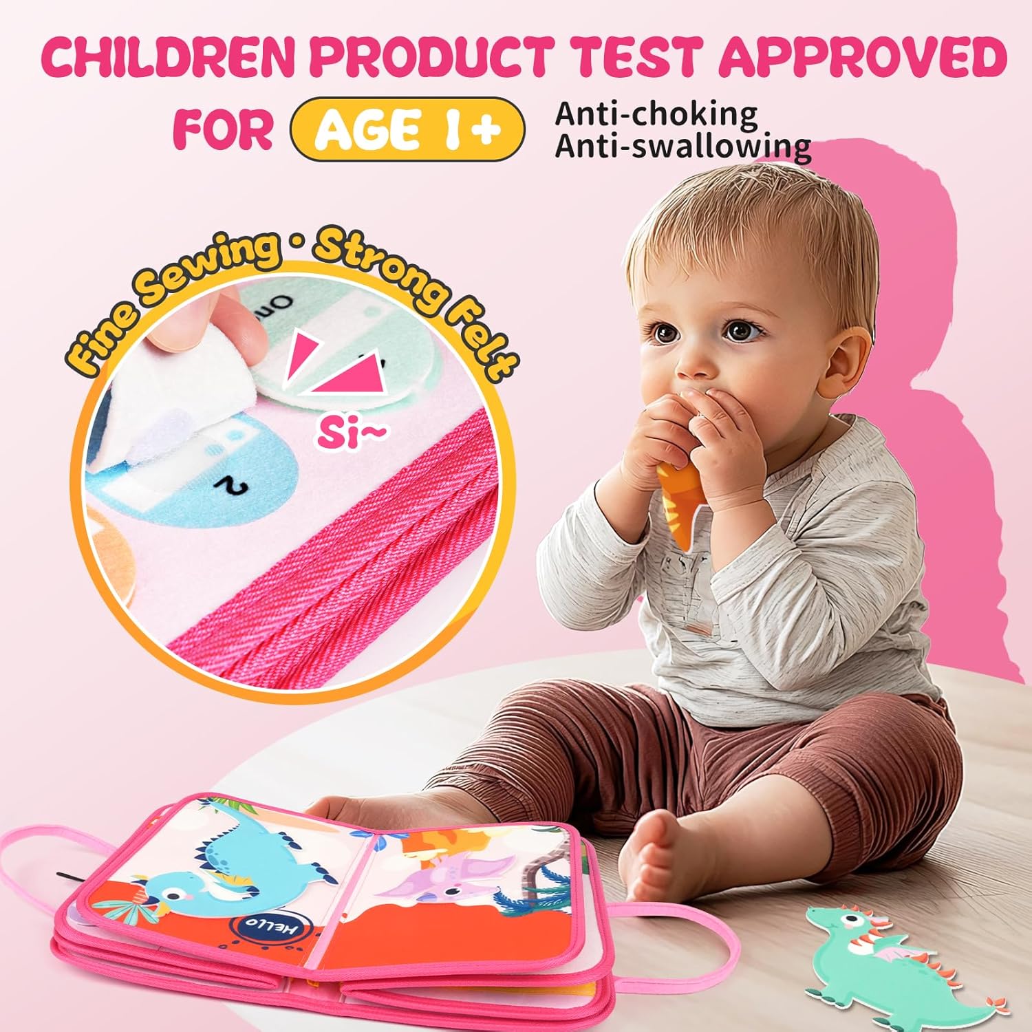 Montessori Toys Shape Sorter Lacing Bead and Busy Board Book for Toddlers Learning Fine Motor Skills Sensory Toys