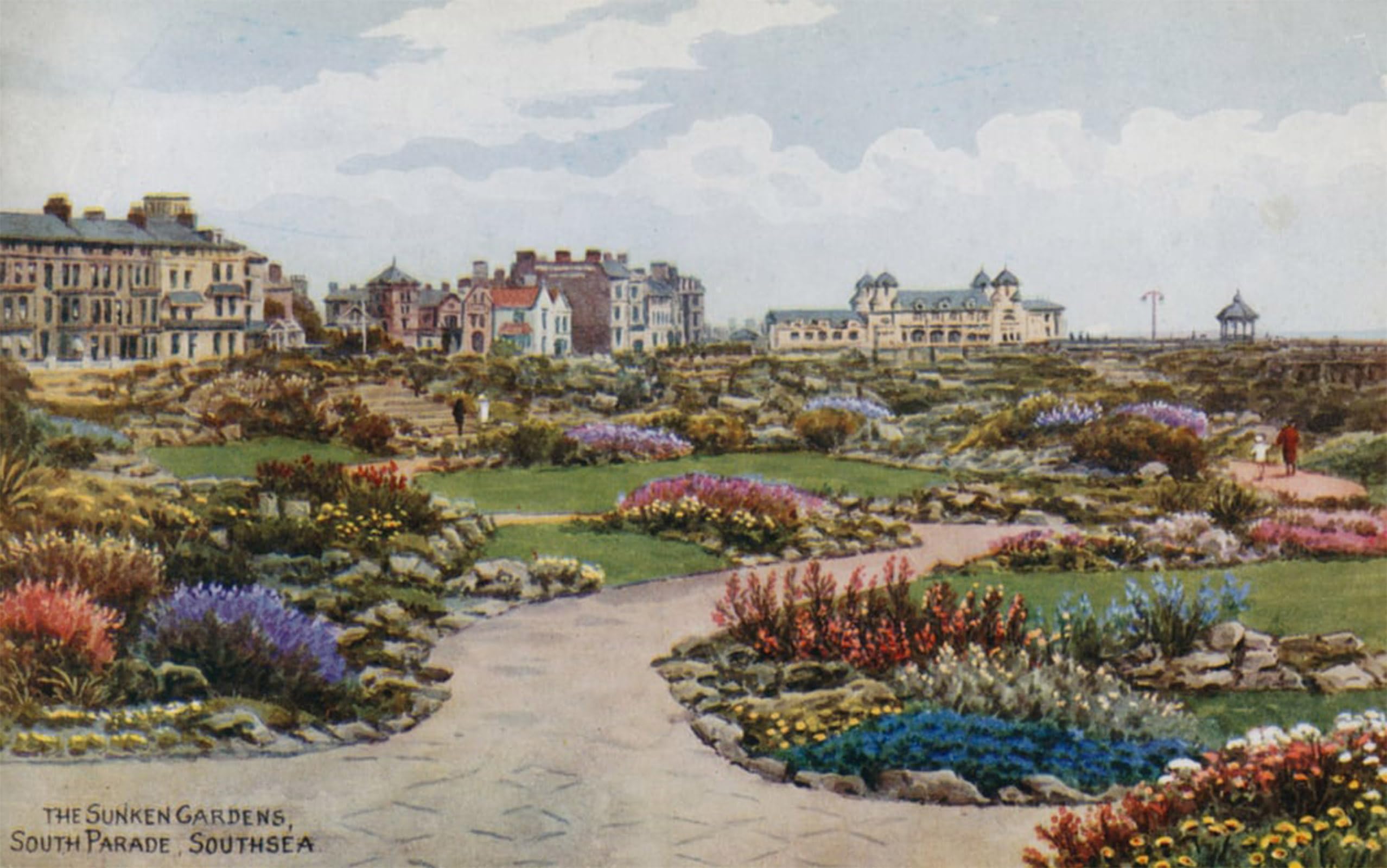 Tableau Toile Sunken Gardens Southsea affiche art peinture déco 60x90