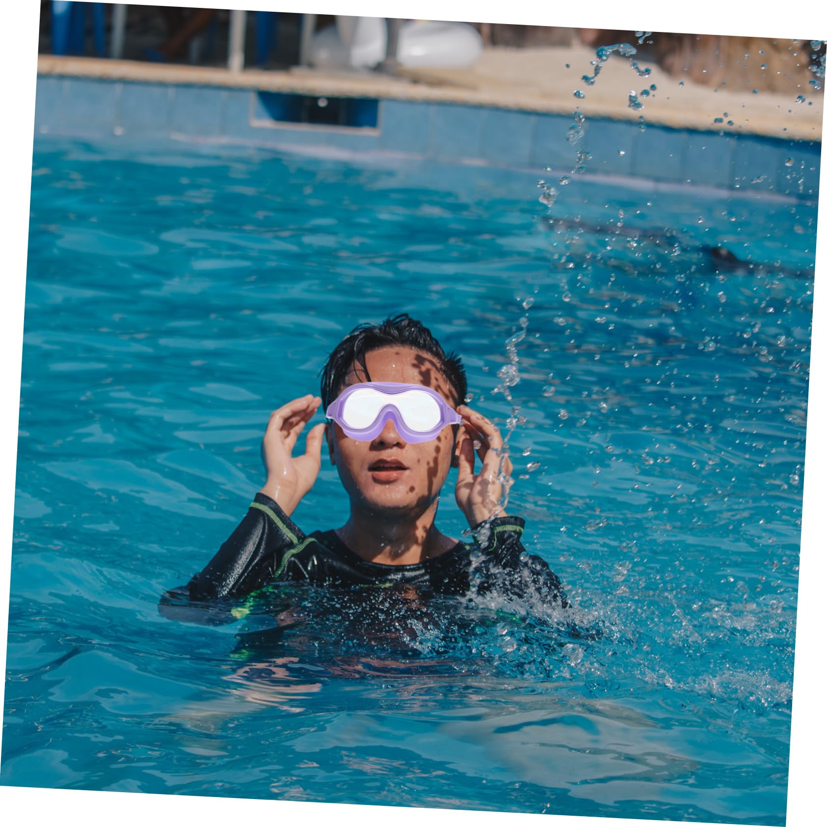 VANZACK 4stücke Unisex Schwimmbrille Mit Breitem Rahmen Anti-beschlag Und Verstellbarem Gurt Für Erwachsene Und Jugendliche Und Komfortabel Für Wassersportarten