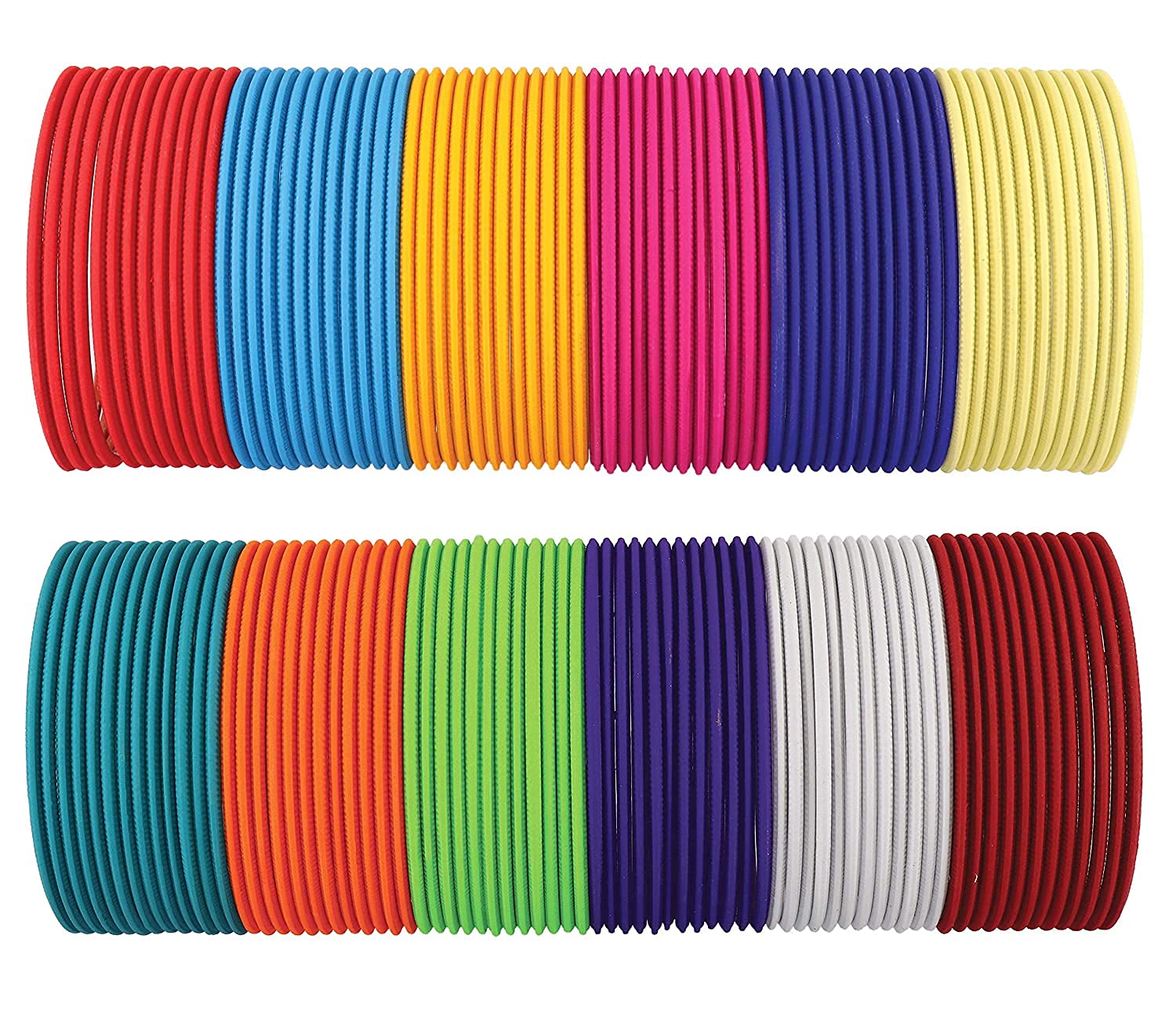 ZULKA MultiColour Metal Bangles Set For Women & Girls with Golden Polka Dots | Stylish Metal Chudi Set | Traditional Womens Bangles | Fashion Jewellery | Indian Bangles-Set of 144-(ZU_P3-2.8) (B097TMCDFV) Amazon Price History, Amazon Price Tracker