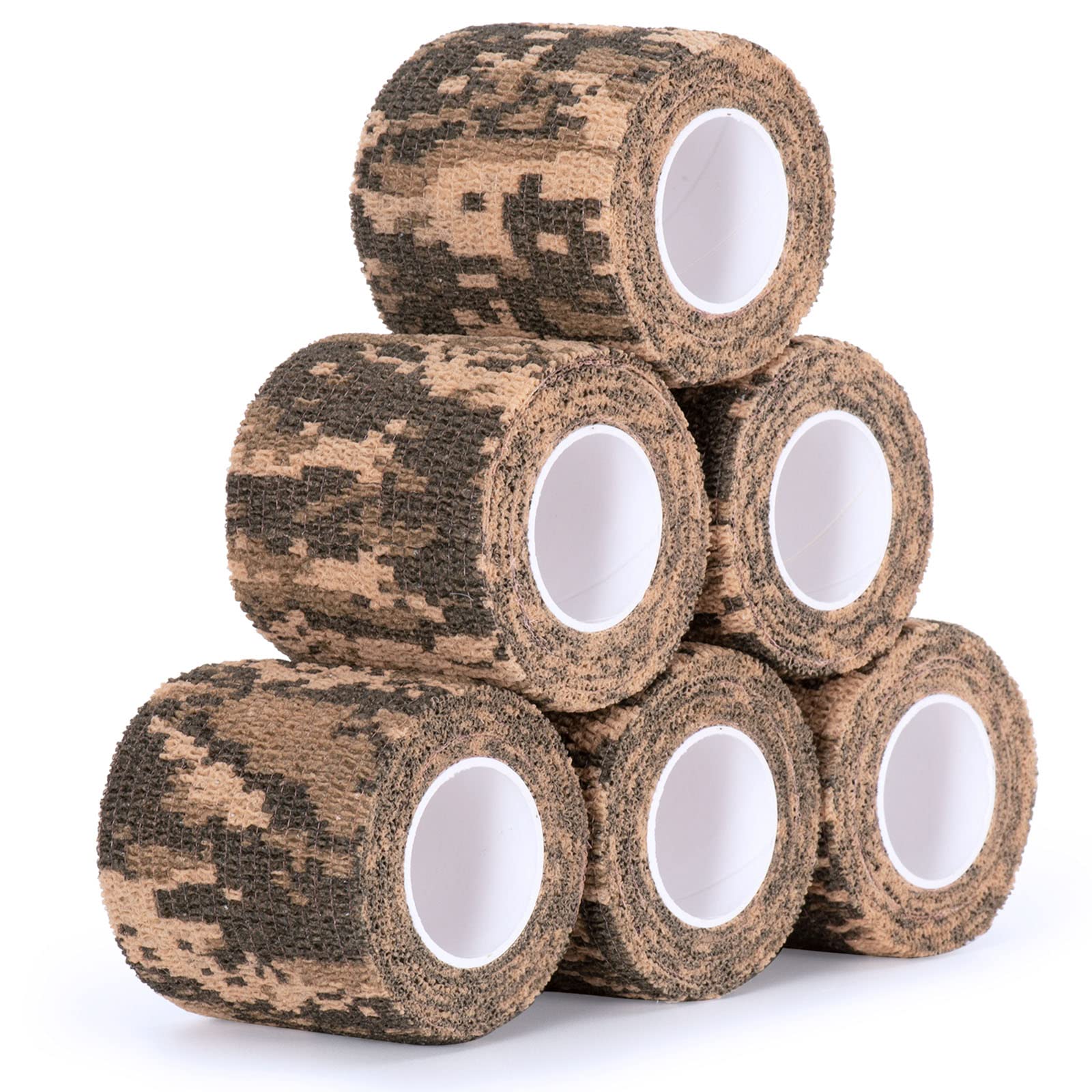 SEADESKY Self-Adhesive Camouflage Tape Wrap Protective Camo Form Non-Woven Stealth Camo Tape Stretch Bandage for Outdoor Camping 5CM x 4.5M