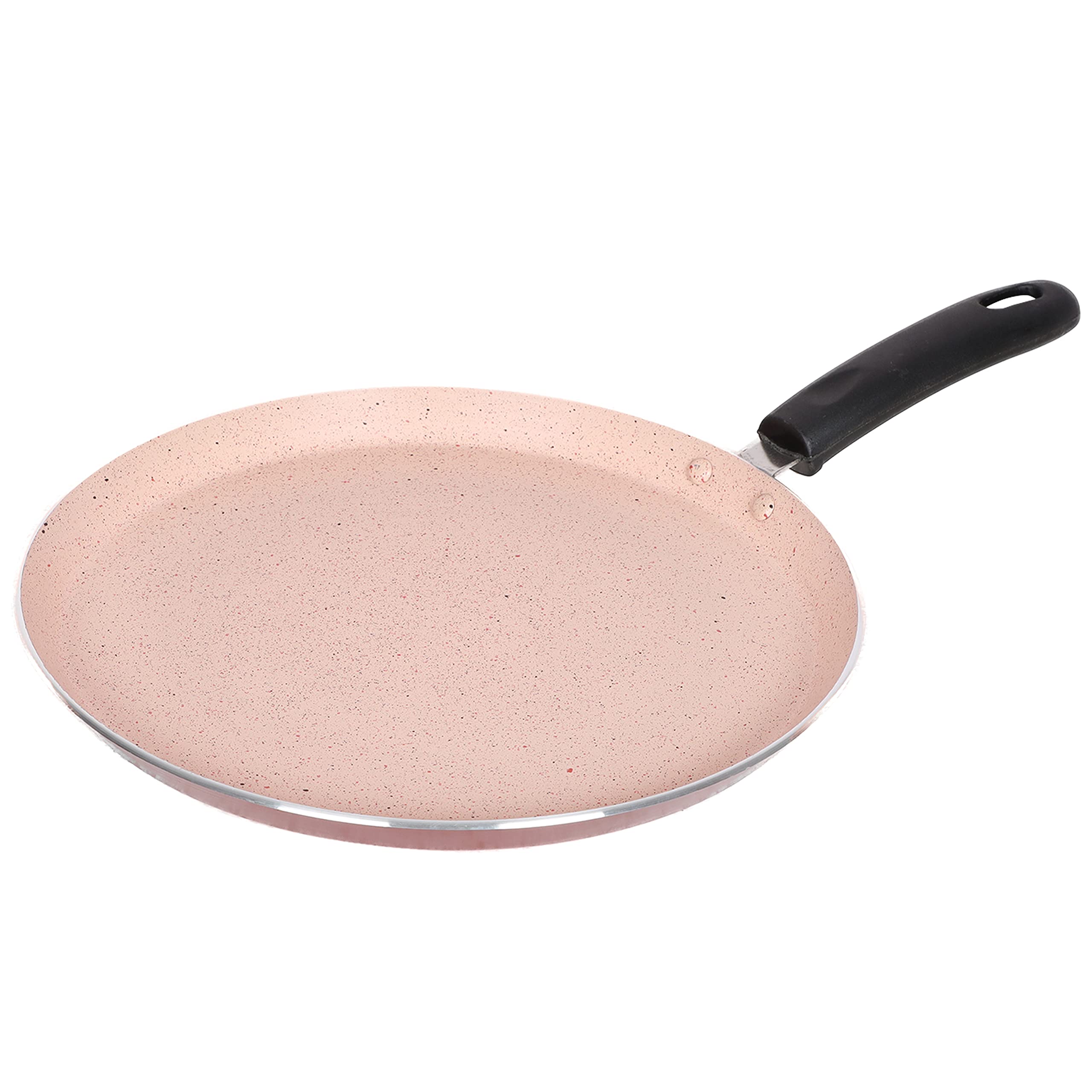 Platt Zircon Induction Base,Non Stick Aluminium Granite 28cm Dosa Tawa, 5 Layer, 2.8mm Thickness, Induction & LPG Stove Compatible, Color Wine Red