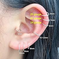 Vista 28 de Small Gold or Sterling Silver Huggie Hoop Earrings for Women Cartilage Nose Helix Tragus