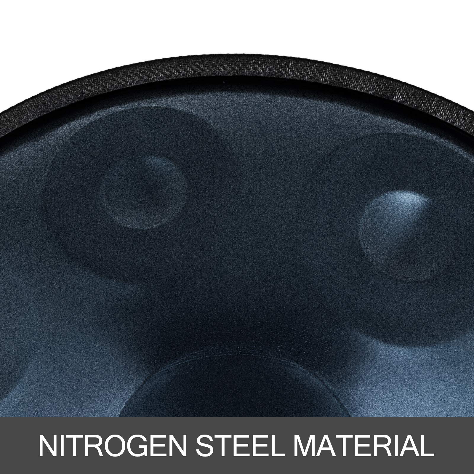 Blue Harmonic Handpan Drum Hand Pan in D-Moll 9 Töne 22 Zoll Stahl Handtrommel mit weicher Hand Pan Tasche Hand Pan Hang Drum
