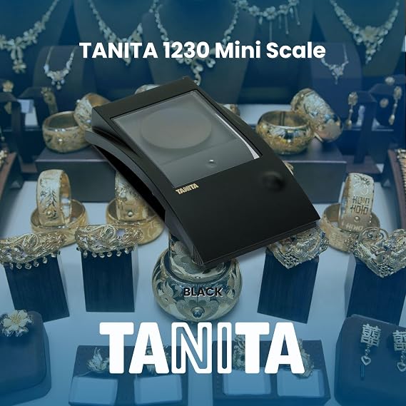 Tanita 1230 Professional Mini Diamond Scale - Japan Technology - Portable Carat Scale for Precise Gem Weighing - Energy Saving and Auto Power Off - Easy to Read 5 Digit LCD Display