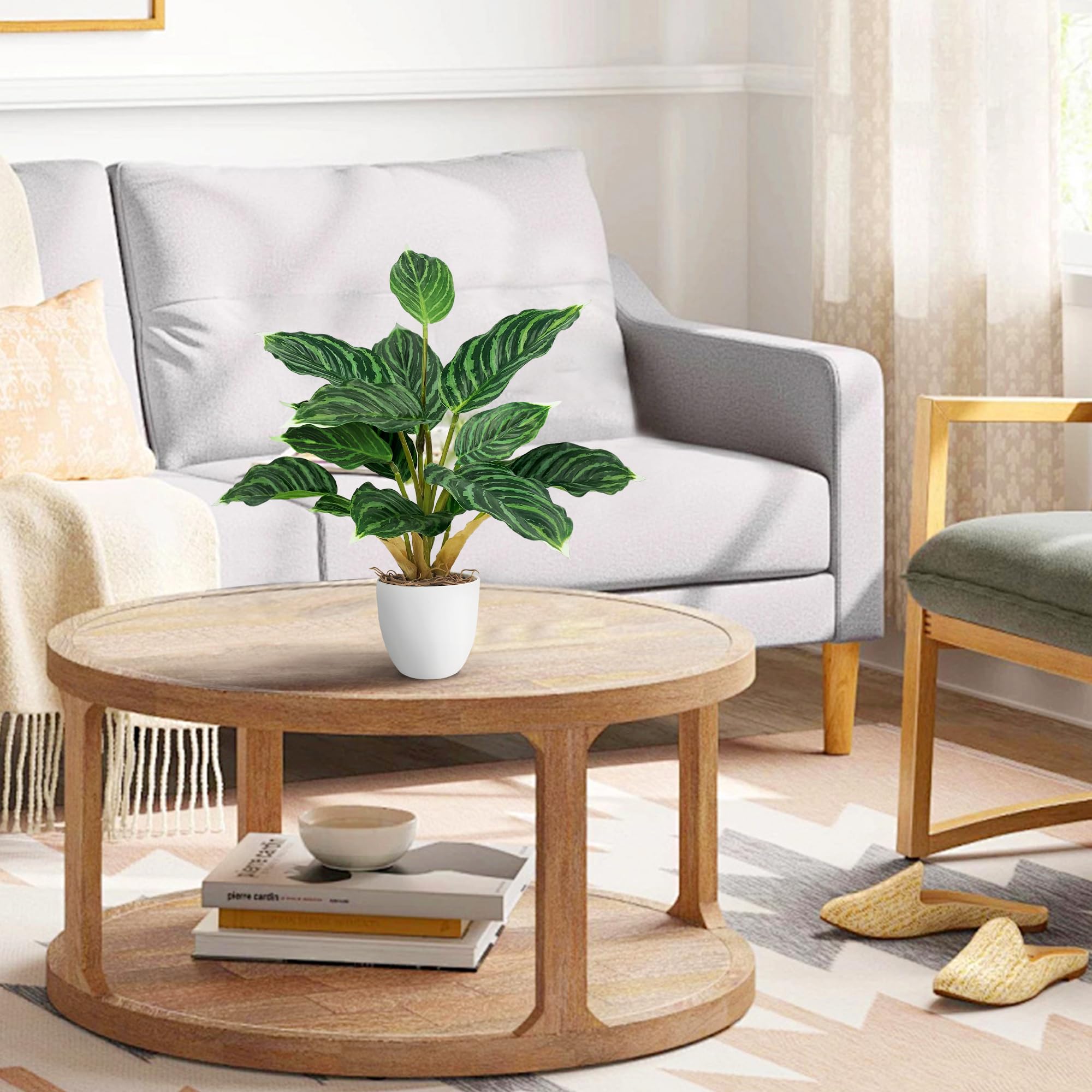 Oairse Sansevieria Kunstplant in keramische pot, kleine kamerplant