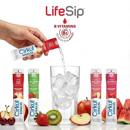 Miniatura 2 de LifeSip Cirkul Singles - Paquete de 24 variedades de agua con sabor a vitaminas B, sin azúcar, mezcla de bebida sin calorías