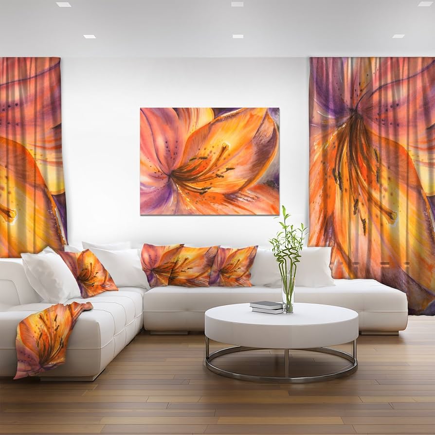 油絵アート（orange flower） flower） 油絵アート（orange