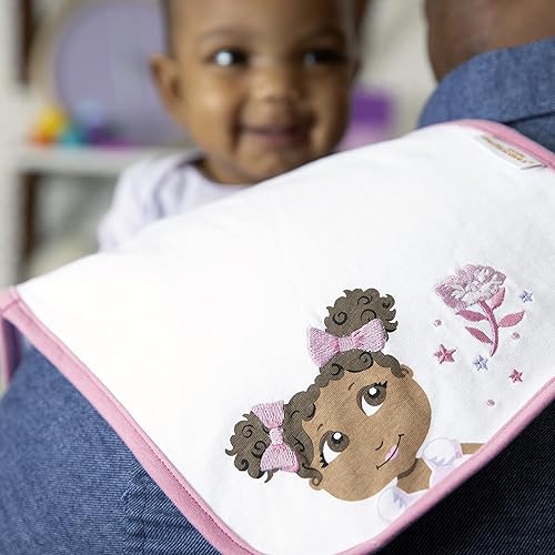 Miniatura 2 de Little Muffincakes Paquete de 3 paños para eructos de punto suave, tema de bailarina (Zhara) para recién nacidos y mayores, rosa