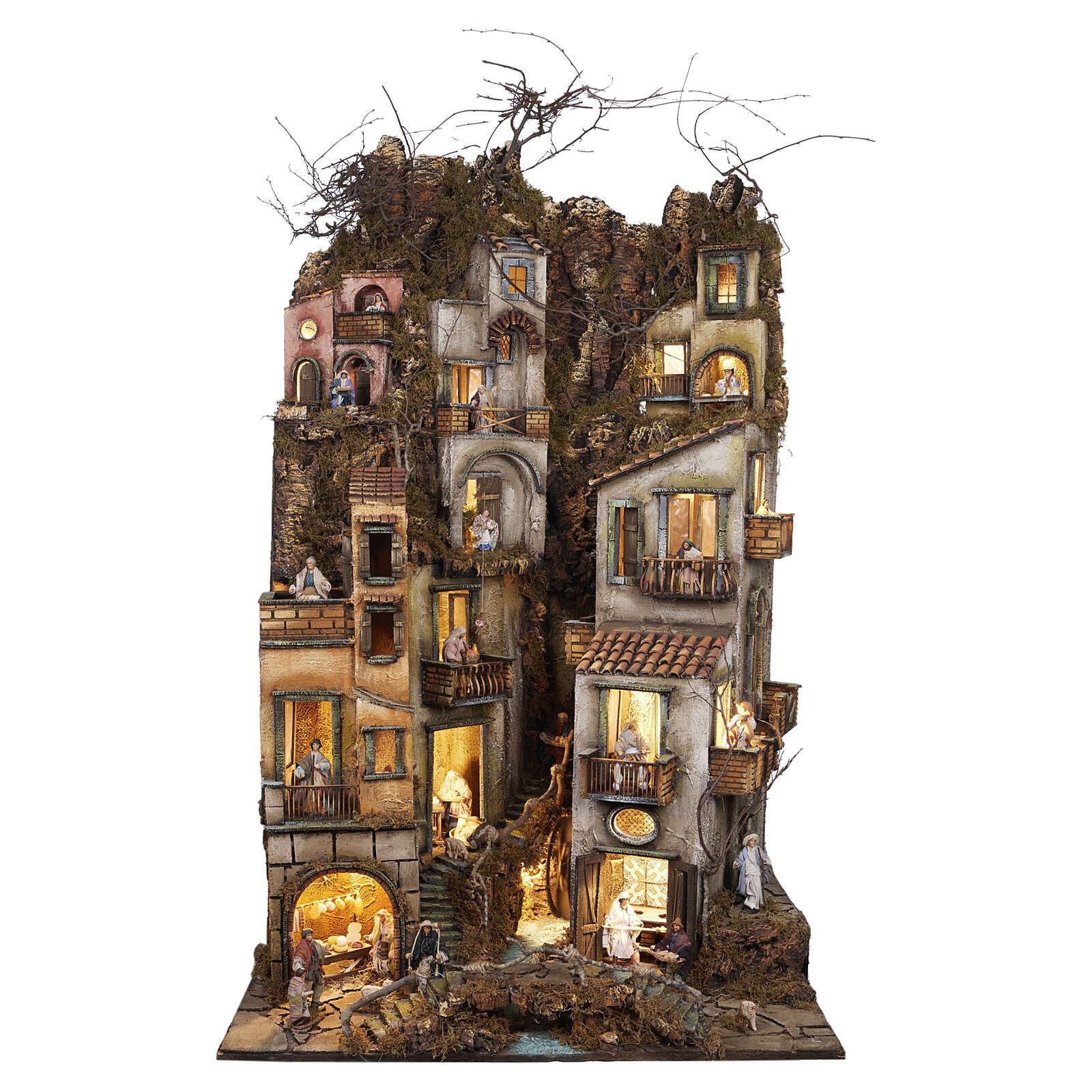 Holyart Belén napolitano: Pueblo estatuas 12 cm 80x70 cm belén napolitano con Movimiento Mod. C