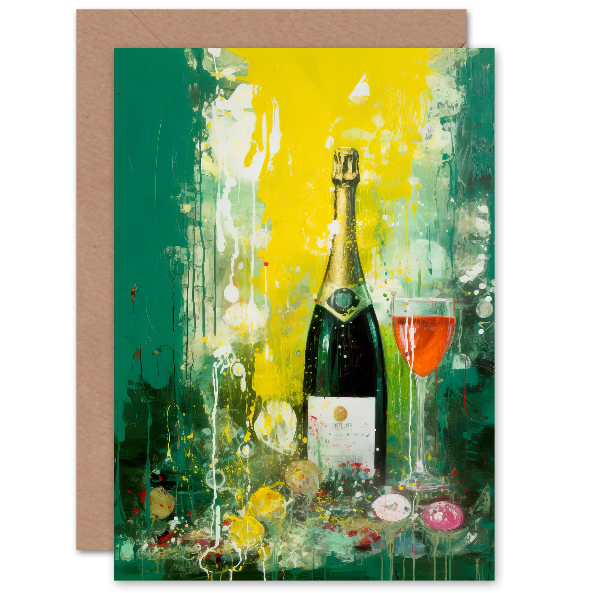 Artery8 - Greeting Card - Champagne Sparkling Wine Design