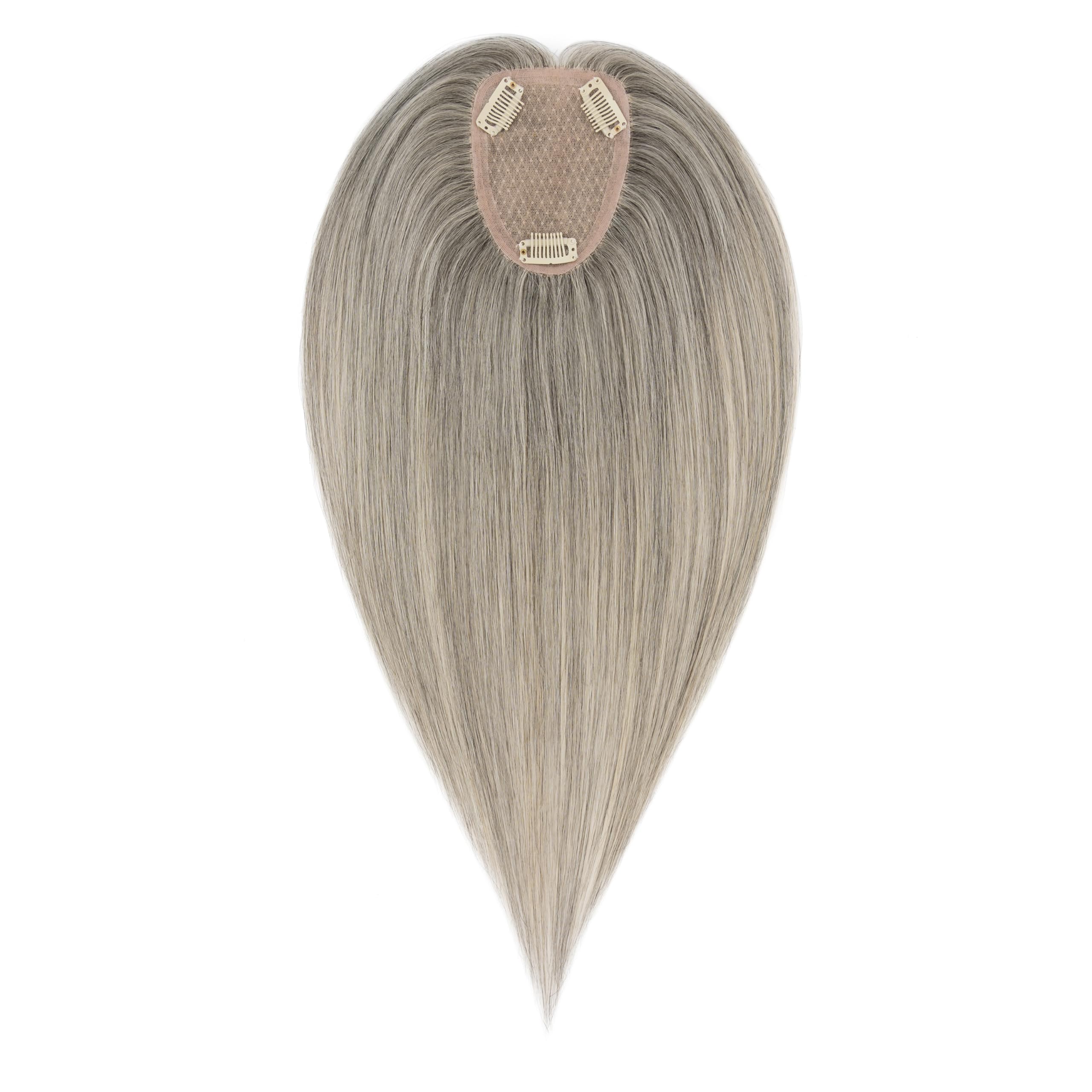 Photo 1 of Hairro Human Hair Toppers with Wispy Bangs, 3.5x4.7" Hand-wovened Base for Women with Thinning Hair, Lightweight & Breathable Realistic Scalp, Clip-in Hairpieces for Easy Wear, 9 Inch Cocoa Brown