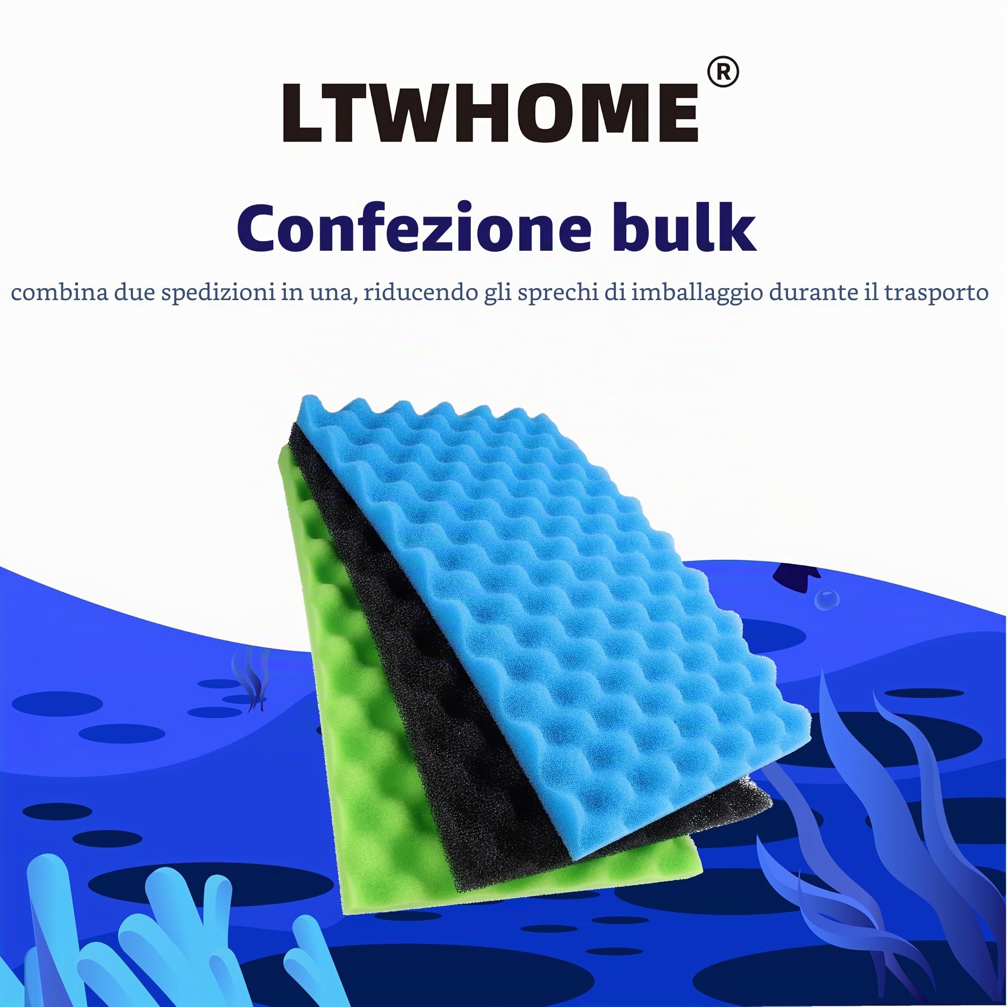 Generico-1 Set di Pesci Laghetto Filtro Spugna Medio 17" X 11"