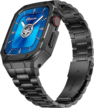 Metal Band and Case for Apple Watch Series6/5/4/SE/3/2/144mm/42mm Black