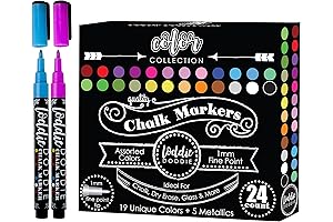 Besso Chalk Markers | 1mm Fine Point Tip Erasable Ink Liquid Chalk Pens