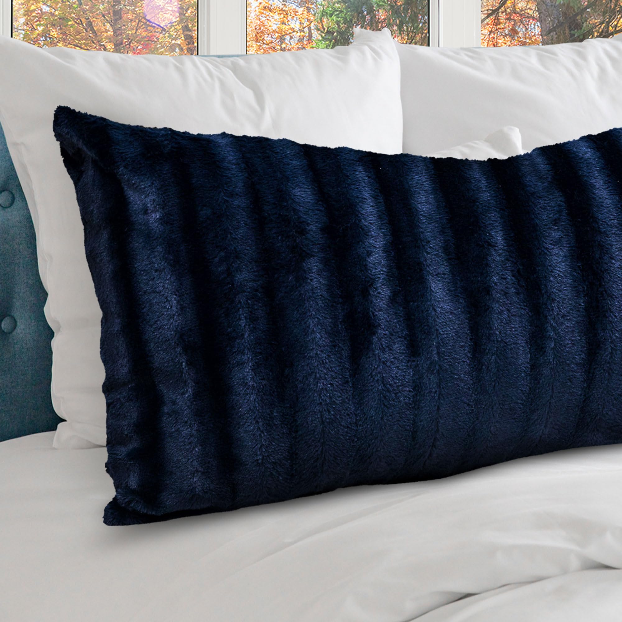 Amazon.com: Cheer Collection Faux Fur Long Body Pillow - Accent
