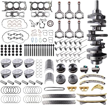 Engine Rebuild Overhaul Kit with 3.3 Crankshaft, Timing Chain Kit, Head Gasket Set, Connecting Rod for Kia Sorento Hyundai Santa Fe 3.3L G6DH