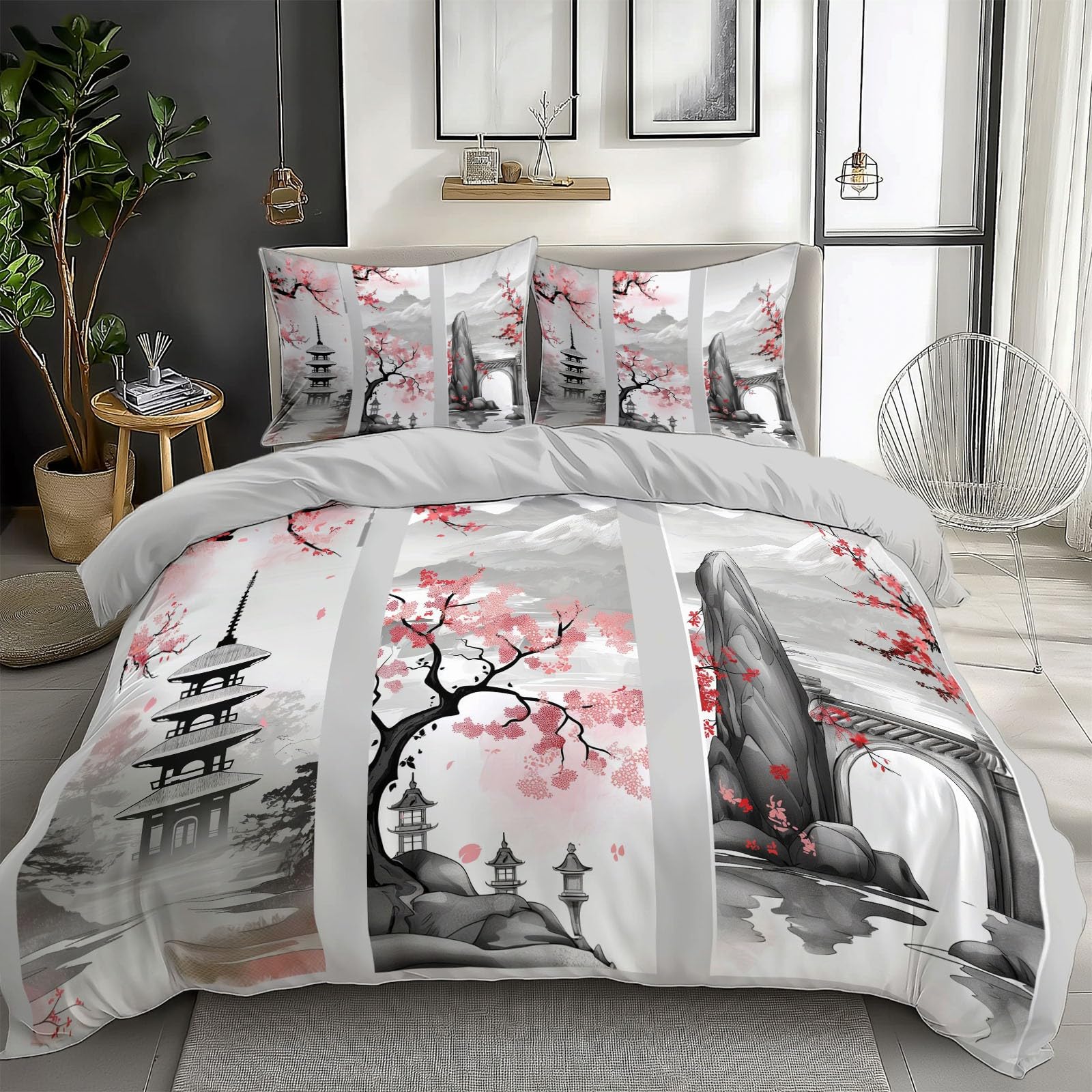 Housse de couette 2 personnes CozyRest réversible grise pour rafraîchir la déco sans changer de lit