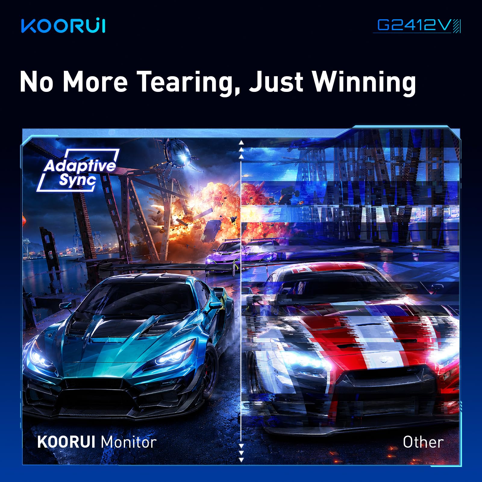 KOORUI 24 Inch Gaming Monitor, 180Hz FHD 1080P VA Display with