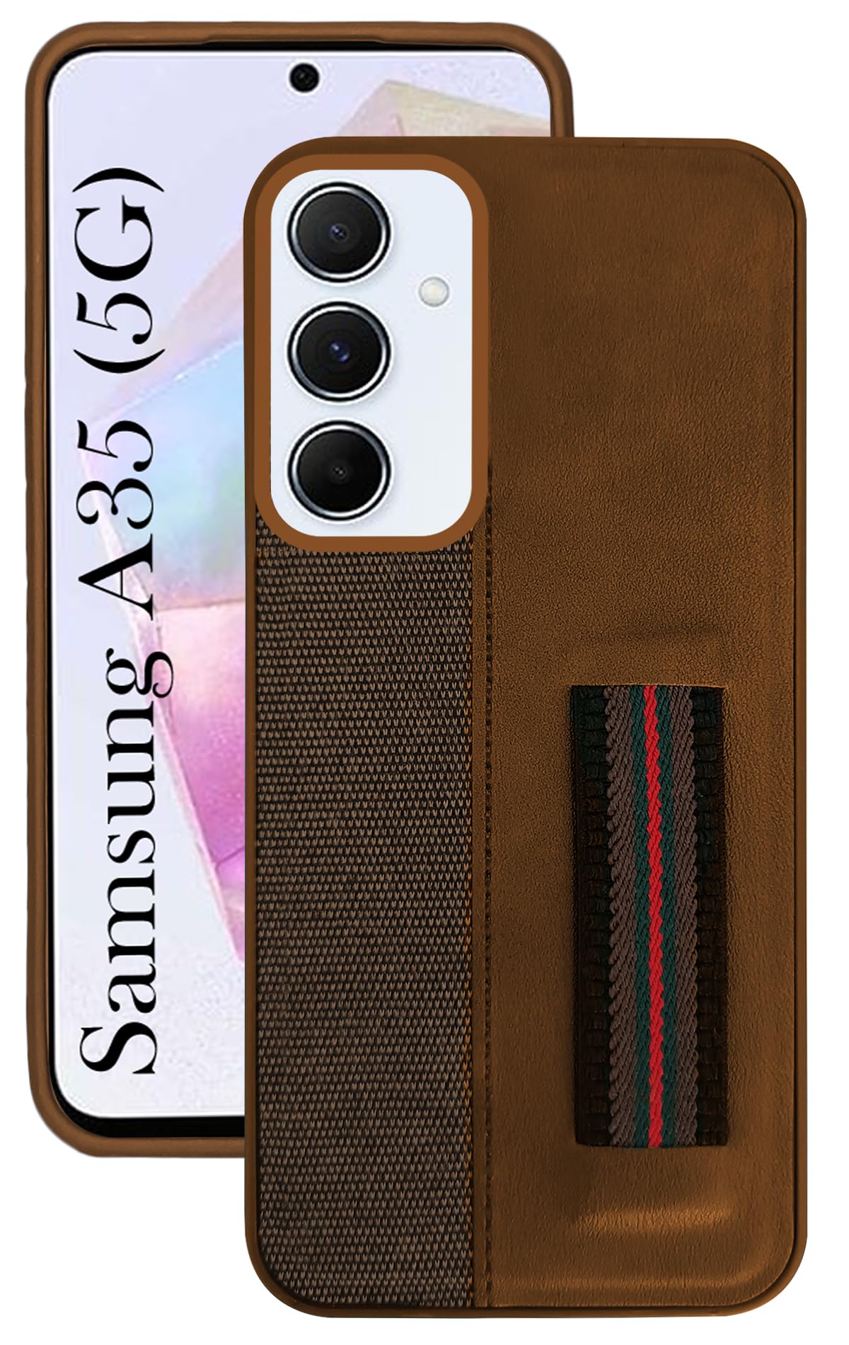 Jkobi Back Cover Case for Samsung Galaxy A35 5G (Professional PU Leather | Strip Chain Holder Socket | Brown) (B0D37Z961X) Amazon Price History, Amazon Price Tracker