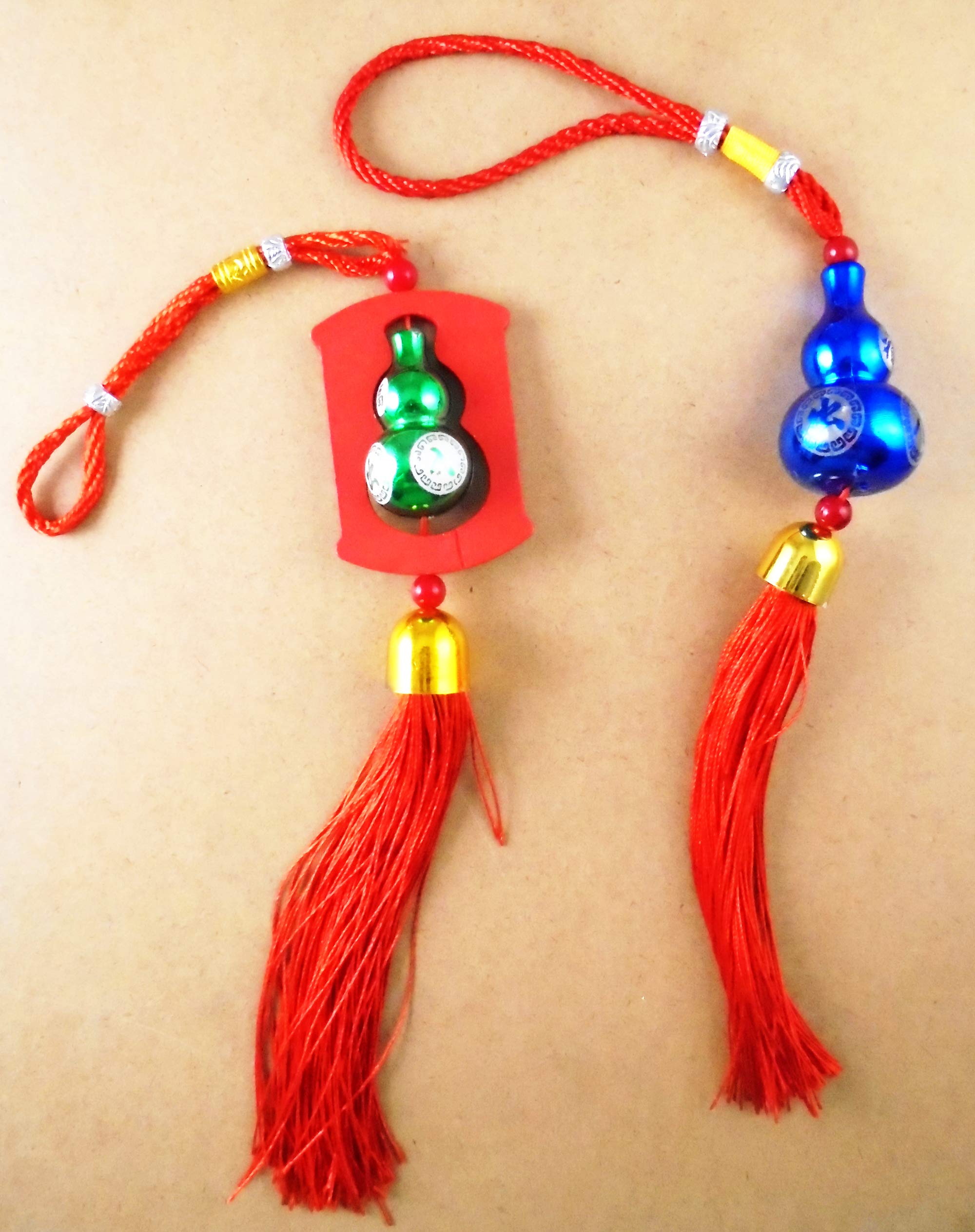 eshoppee Pack of 2 pcs 13 inch Long vastu feng Shui Lucky Charm red String Hanging for Home car and Office for Bring Good lcuk. (5)