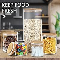 Vista 5 de umieo 50oz (1400ml) Tarro de vidrio con tapa hermética de 1400ml Recipiente de almacenamiento de alimentos de vidrio con tapa de bambú, recipientes
