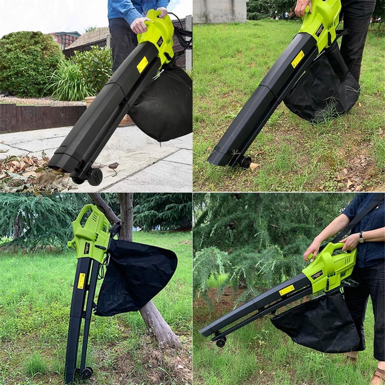 Soplador de hojas de jardín, trituradora de vacío de 3000 W con ruedas, bolsa recolectora de hojas de 40 l, velocidad del viento 270 km/h, soplador de aire ligero y potente for el cuidado del césped