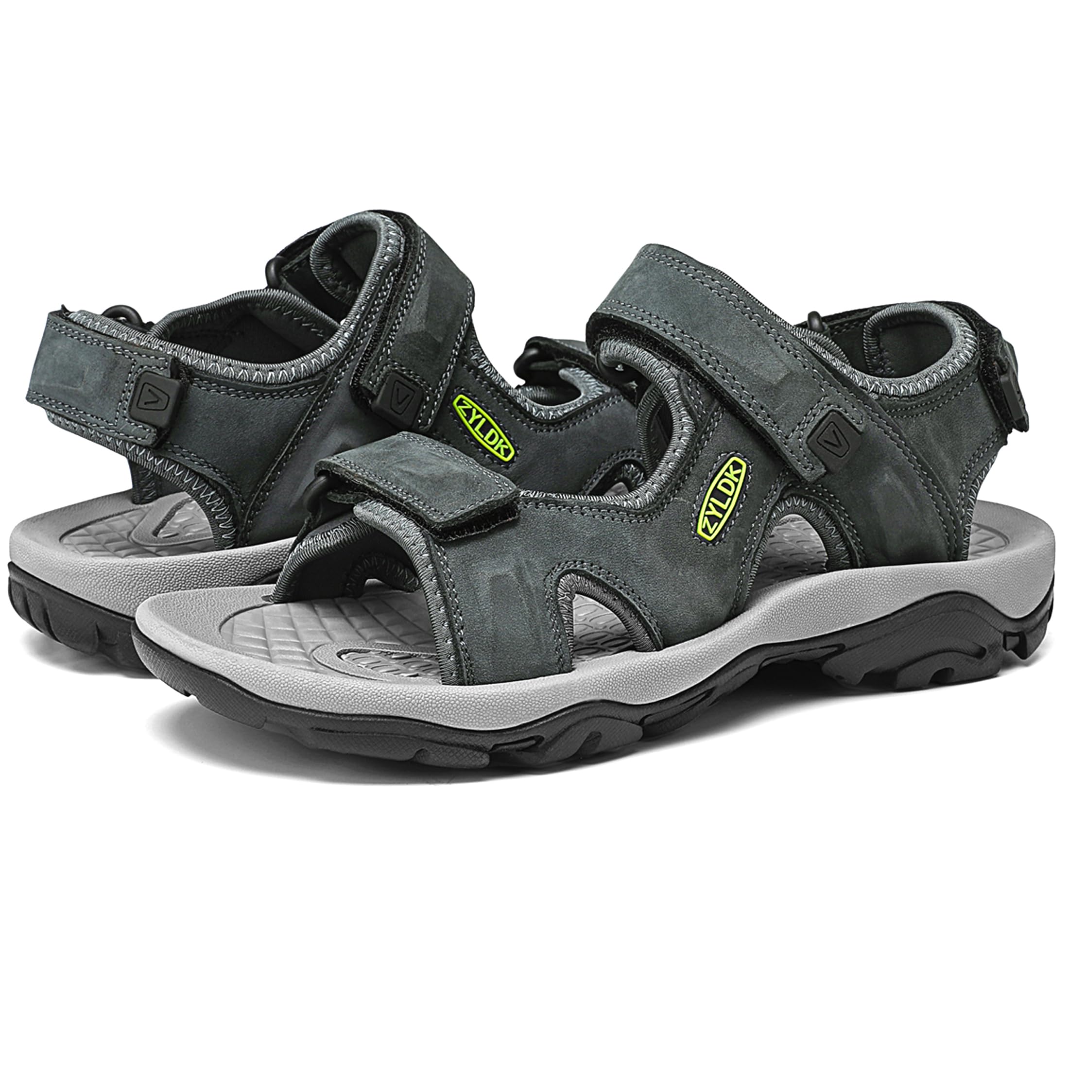 Sandale Homme Cuir Été Bout Ouvert Sandale de Sport Été Extérieur Chaussures de Sport d'eau Plage Confortable