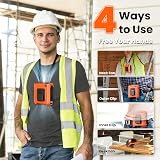Uplayteck Portable Waist Fan - 5 Speeds 18000RPM Strong Airflow, 10000mAh Battery Powered, 35H Cooling, Hands-Free Waist/Neck/Desk Fan with Flashlight for Outdoor Jobsite Camping Travel (Orange) - 4