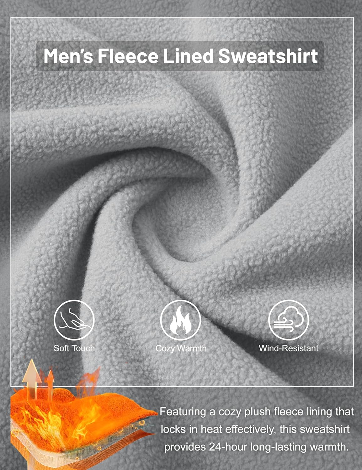 MAGCOMSEN Men's Fleece Lined Sweatshirts Long Sleeve Crewneck Pullover Winter Fall Warm Casual Sweatshirt - Image 4