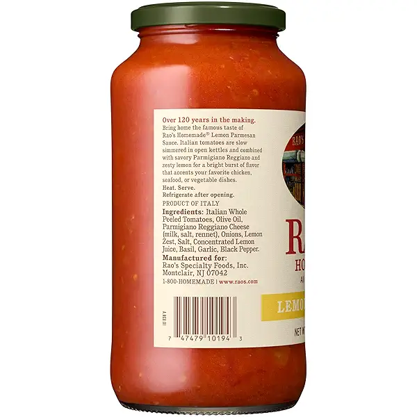 Rao's Homemade Lemon Parmesan Sauce Made with Italian Tomatoes, 24 oz 4
