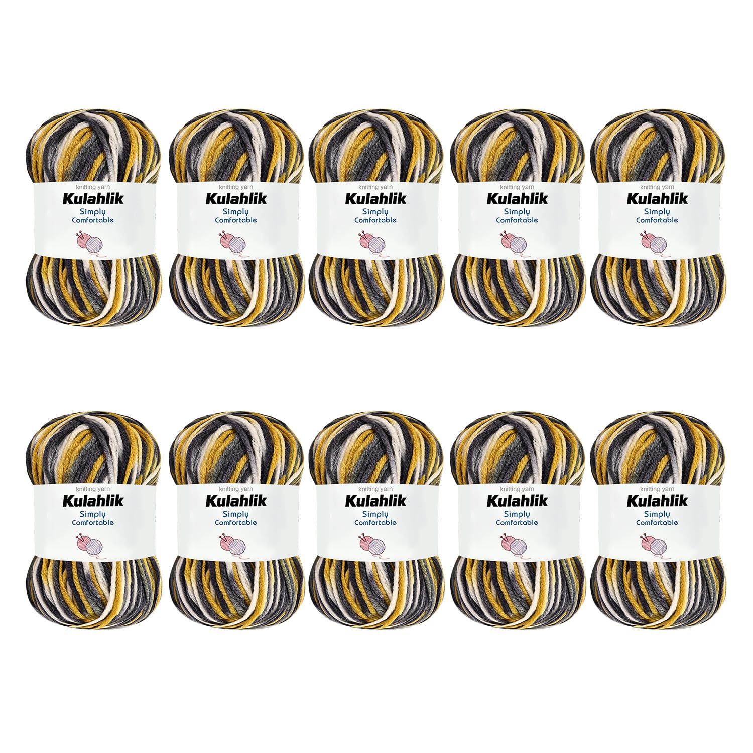 250g(5x50g) Acrylic Yarn for Crochet/Knitting, Colorful Gradient Yarn Thread, 5 Rolls Skeins, Perfect for Any Knitting Crochet and Crafts Mini Project — view 130