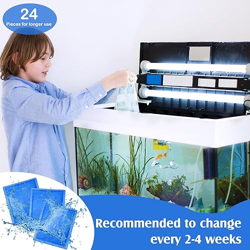 Miniatura 5 de Preboun 24 cartuchos de filtro para acuario compatibles con AquaTech EZ Change #3 Cartucho de filtro de tanque de peces compatible con AquaTech